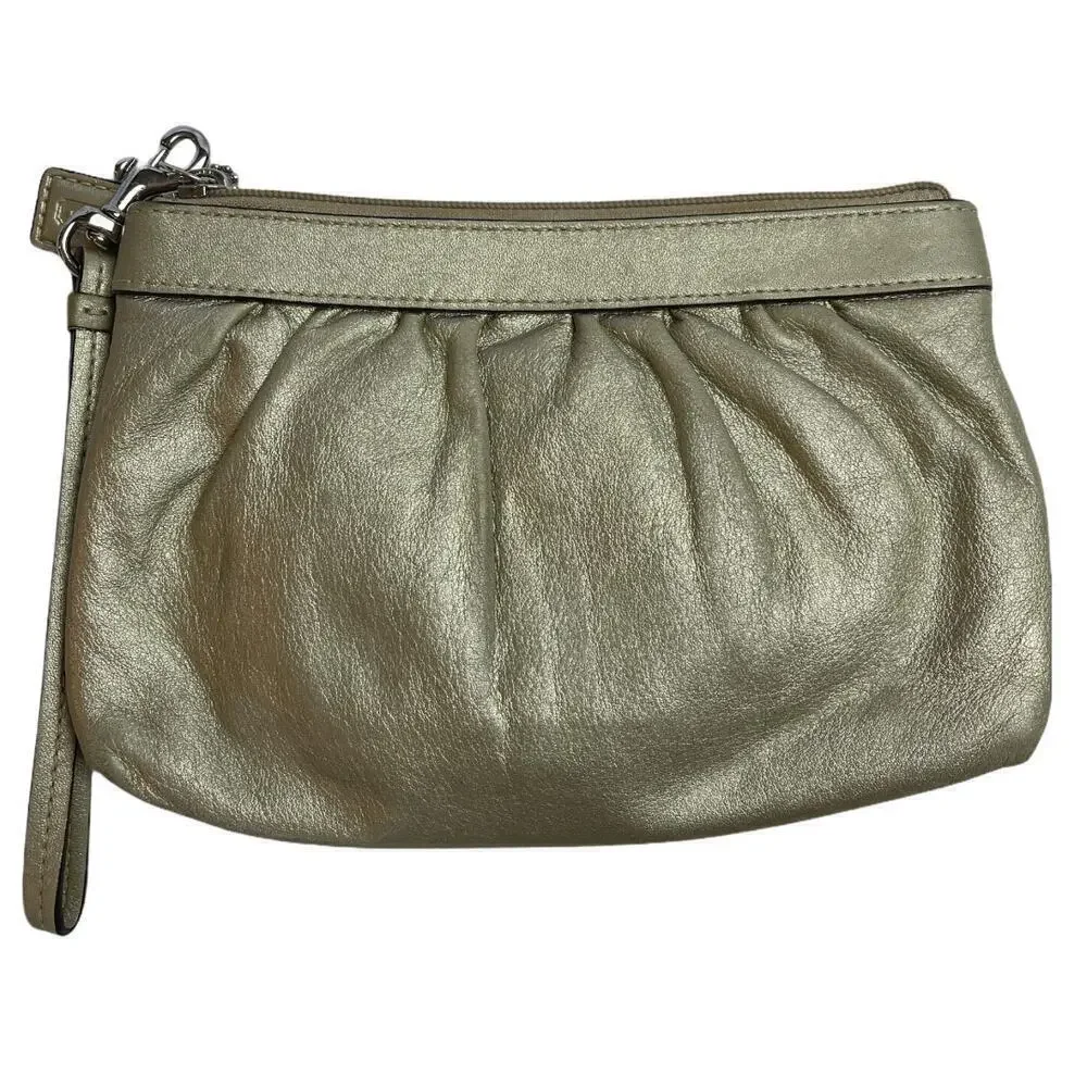 Coach Silver Clutch Wristlet